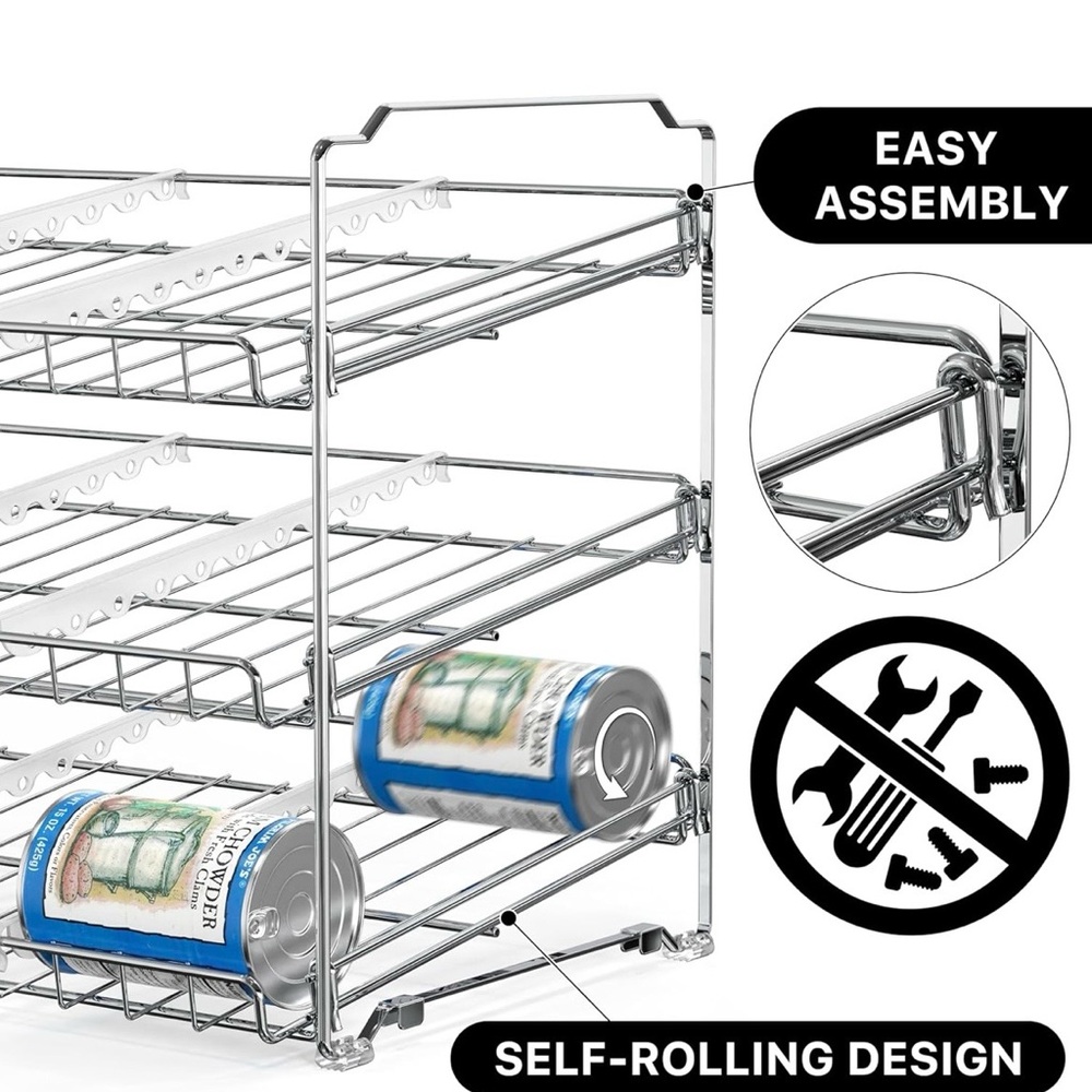 Chrome Can Organizer Rack for Kitchen - Picture 6 of 9
